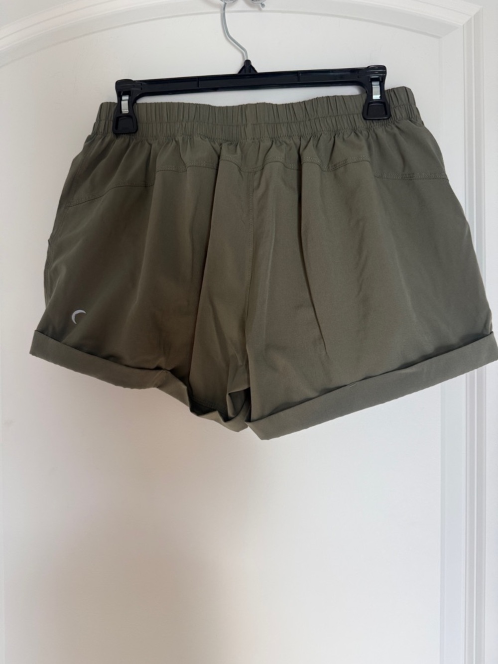 Women's Olive Active Drawstring Athletic Shorts - Picture 4 of 5